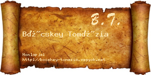 Böcskey Tomázia névjegykártya